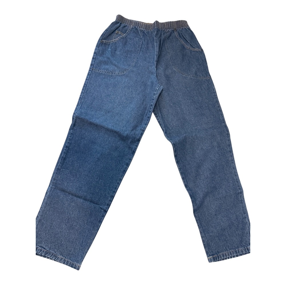Cabin Creek Vintage Womens Elastic Waist Denim Jeans Straight Leg Blue Size 10